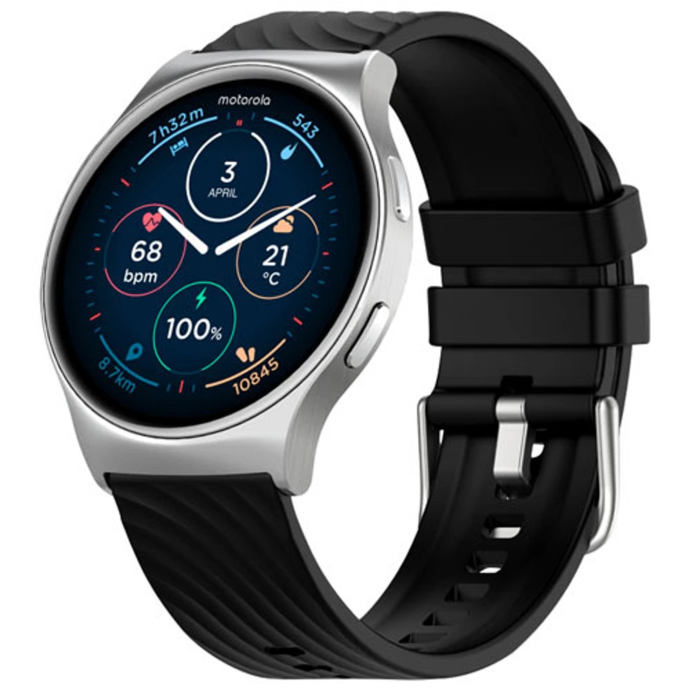 Montre intelligente Moto Watch 120 de 45mm de Motorola avec moniteur de fréquence cardiaque