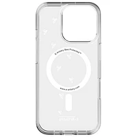 E-Artistry Signature Bee Spiral Fitted Hard Shell Case w/ MagSafe for iPhone 16 Pro - Clear- White