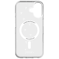 E-Artistry Signature Bee Spiral Fitted Hard Shell Case w/ MagSafe for iPhone 16 - Clear- White