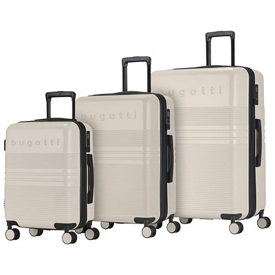 Ensemble de 3 valises rigides extensibles Luxor de Bugatti - Crème