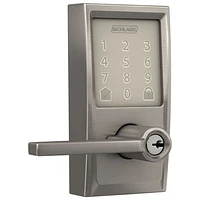 Schlage Encode Latitude Wi-Fi Smart Lock with Lever Door Handle - Satin Nickel