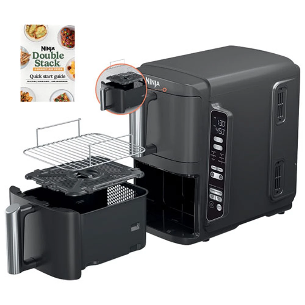 Ninja DoubleStack 2-Basket 6-in-1 Air Fryer - 7.57L (8QT) Capacity - Black