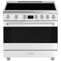 Smeg 36" 4.6 Cu Ft True Convection 5-Element Freestanding Induction Range (SPR36UIMMW) - White - Only at Best Buy