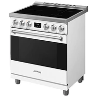 Smeg 30" 4.6 Cu. Ft. True Convection Freestanding Induction Range (SPR30UIMMW) - White - Only at Best Buy