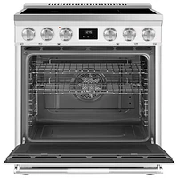 Smeg 30" 4.6 Cu. Ft. True Convection Freestanding Induction Range (SPR30UIMMW) - White - Only at Best Buy