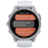 Montre intelligente multisport Bluetooth AMOLED 43 mm fēnix 8 de Garmin - Blanc/Argenté