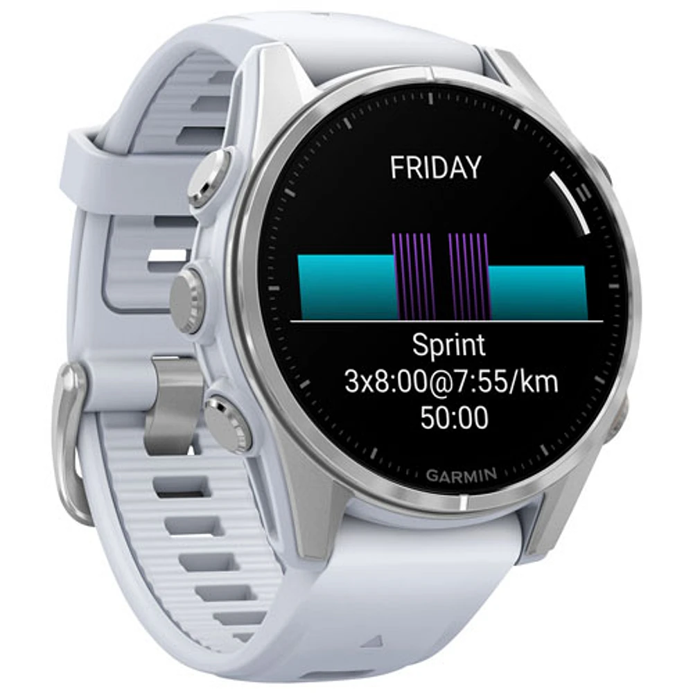 Garmin fēnix 8 43mm AMOLED Bluetooth Multisport Smartwatch - Whitestone/Silver