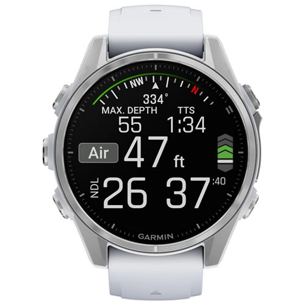 Garmin fēnix 8 43mm AMOLED Bluetooth Multisport Smartwatch - Whitestone/Silver