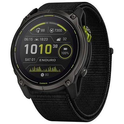 Montre intelligente multisport Bluetooth solaire de 51 mm Enduro 3 de Garmin - Noir/Gris carbone