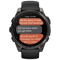 Montre intelligente multisport Bluetooth AMOLED à vitre saphir fēnix 8 de 47 mm de Garmin - Noir/Gris carbone