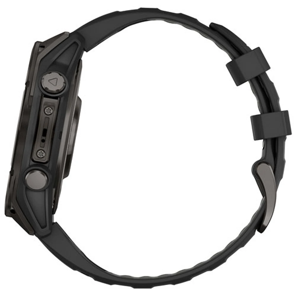 Montre intelligente multisport Bluetooth AMOLED à vitre saphir fēnix 8 de 47 mm de Garmin - Noir/Gris carbone