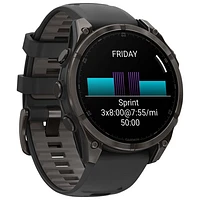 Montre intelligente multisport Bluetooth AMOLED à vitre saphir fēnix 8 de 47 mm de Garmin - Noir/Gris carbone