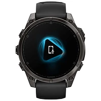 Montre intelligente multisport Bluetooth AMOLED à vitre saphir fēnix 8 de 47 mm de Garmin - Noir/Gris carbone