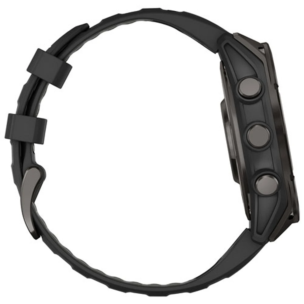 Montre intelligente multisport Bluetooth AMOLED à vitre saphir fēnix 8 de 47 mm de Garmin - Noir/Gris carbone