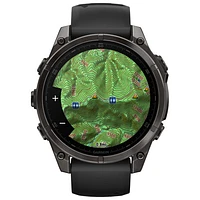 Montre intelligente multisport Bluetooth AMOLED à vitre saphir fēnix 8 de 47 mm de Garmin - Noir/Gris carbone