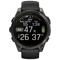 Montre intelligente multisport Bluetooth AMOLED à vitre saphir fēnix 8 de 47 mm de Garmin - Noir/Gris carbone