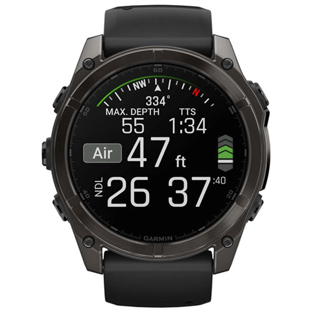 Garmin fēnix 8 51mm AMOLED Bluetooth Multisport Smartwatch - Black/Carbon Grey