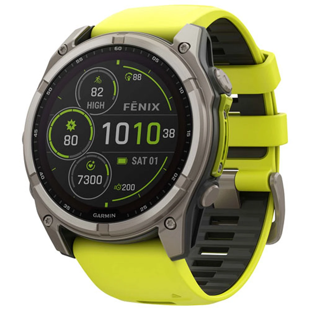 Garmin fēnix 8 51mm Sapphire Solar Bluetooth Multisport Smartwatch - Amp Yellow/Graphite/Carbon Grey