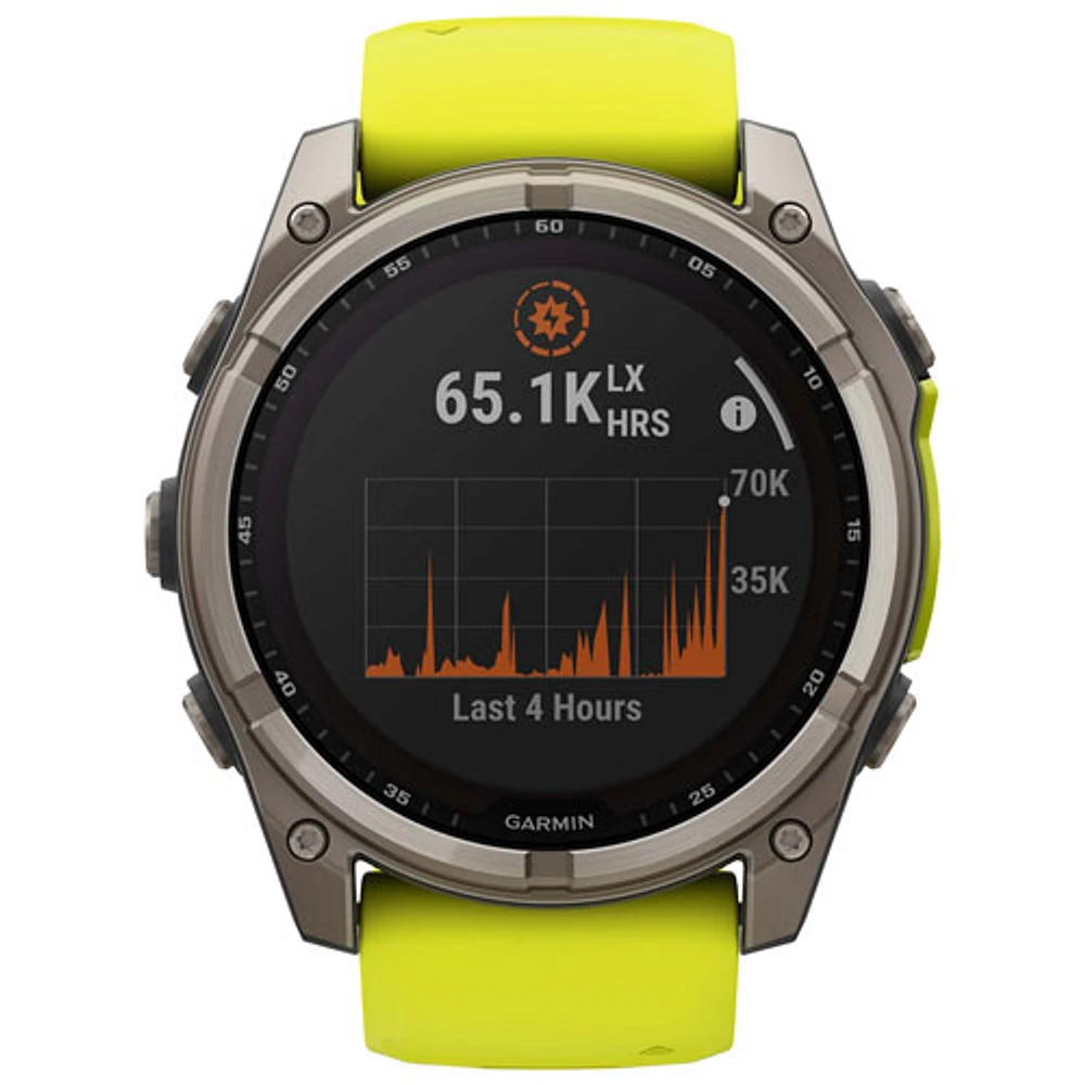 Garmin fēnix 8 51mm Sapphire Solar Bluetooth Multisport Smartwatch - Amp Yellow/Graphite/Carbon Grey