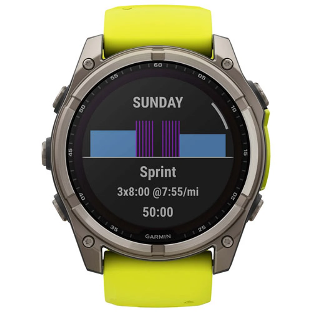 Garmin fēnix 8 51mm Sapphire Solar Bluetooth Multisport Smartwatch - Amp Yellow/Graphite/Carbon Grey