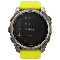 Garmin fēnix 8 51mm Sapphire Solar Bluetooth Multisport Smartwatch - Amp Yellow/Graphite/Carbon Grey