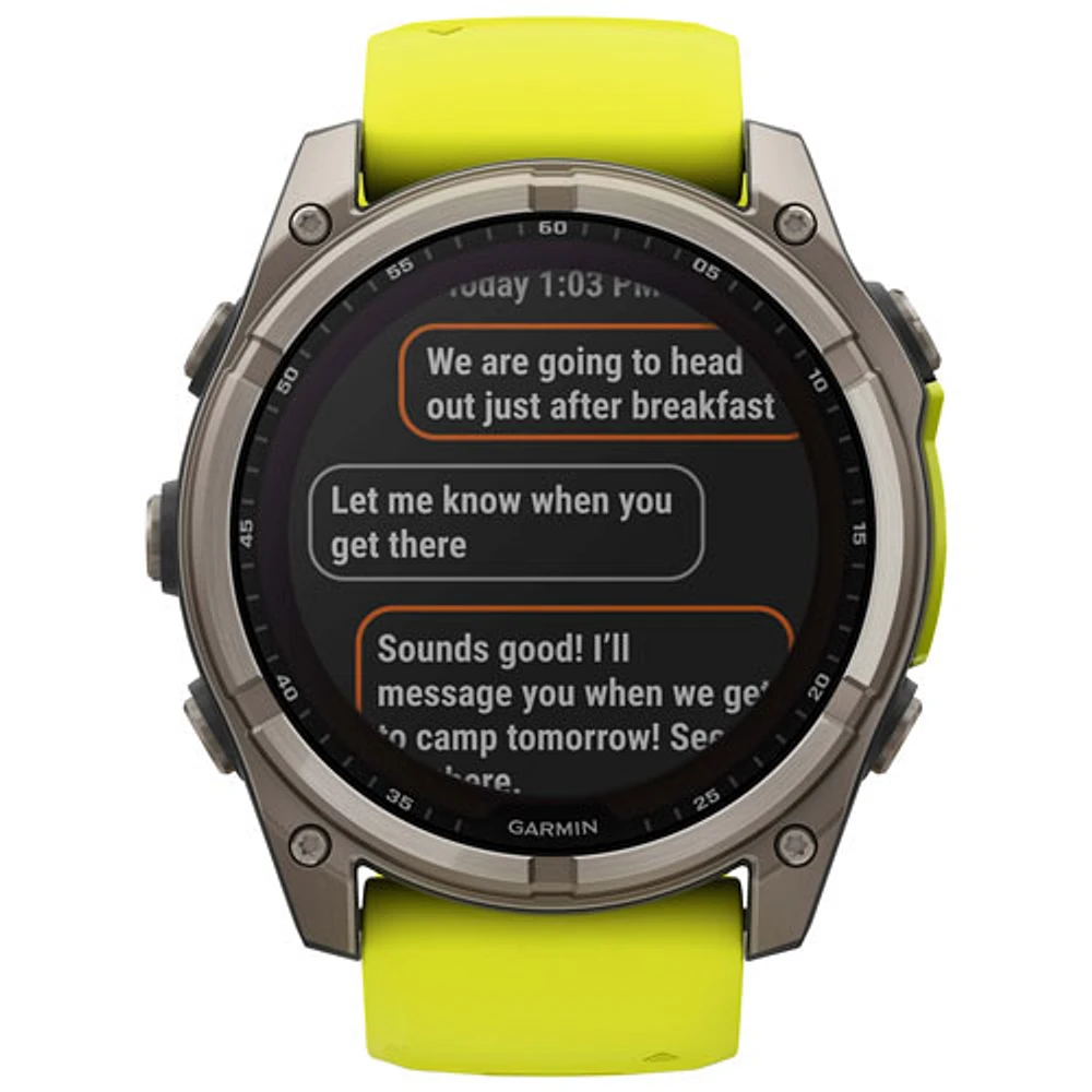 Garmin fēnix 8 51mm Sapphire Solar Bluetooth Multisport Smartwatch - Amp Yellow/Graphite/Carbon Grey