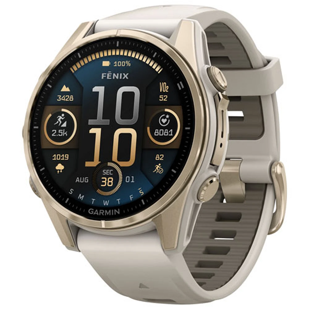 Garmin fēnix 8 43mm Sapphire AMOLED Bluetooth Multisport Smartwatch - Whitestone/Silver