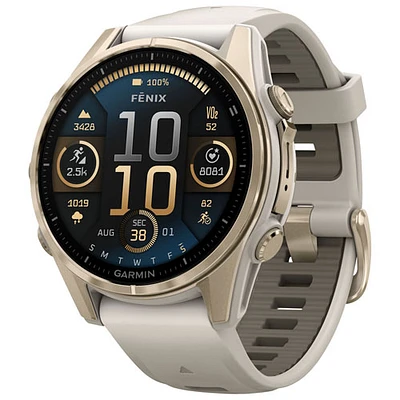 Garmin fēnix 8 43mm Sapphire AMOLED Bluetooth Multisport Smartwatch - Whitestone/Silver