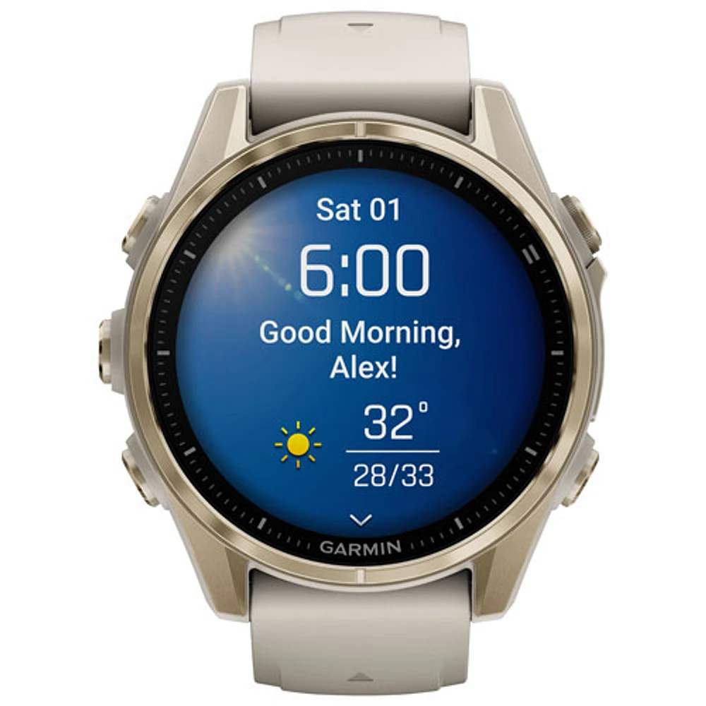 Garmin fēnix 8 43mm Sapphire AMOLED Bluetooth Multisport Smartwatch - Whitestone/Silver