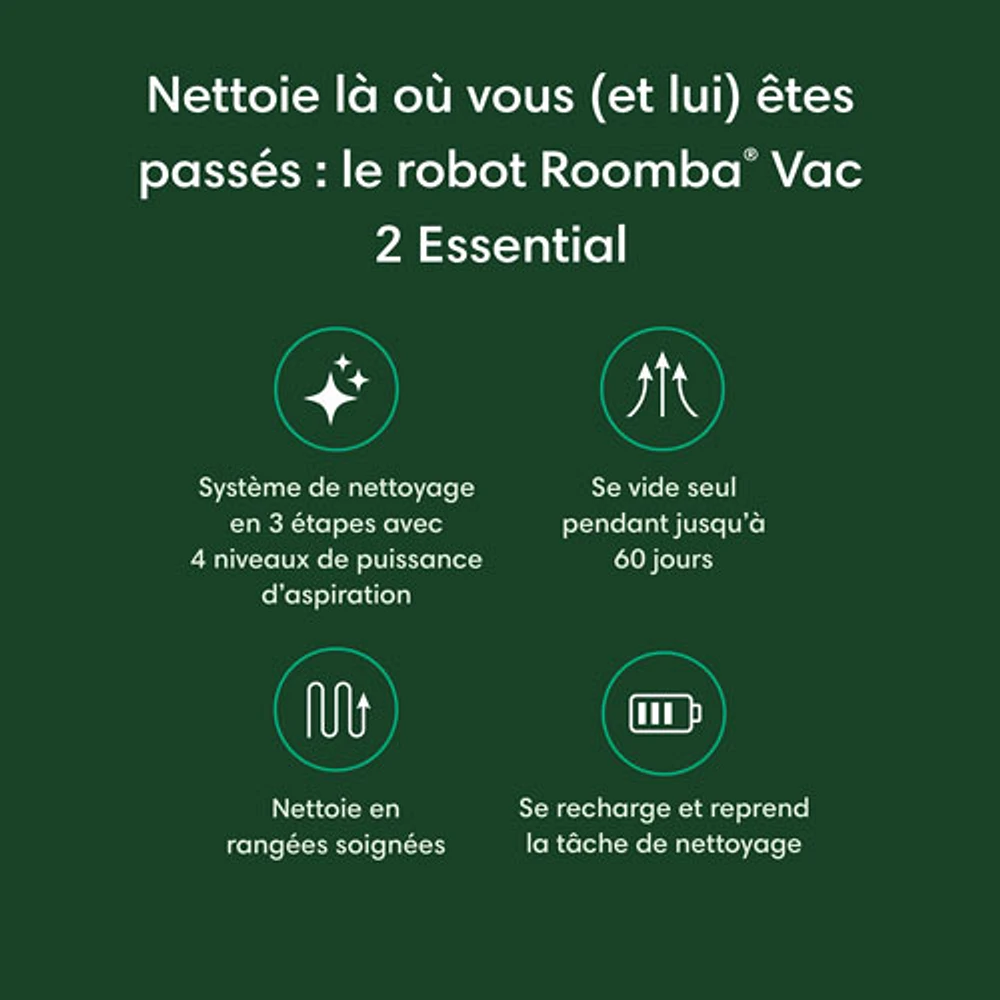 iRobot Roomba Vac 2 Essential Robot Vacuum with AutoEmpty Dock (Q052020)