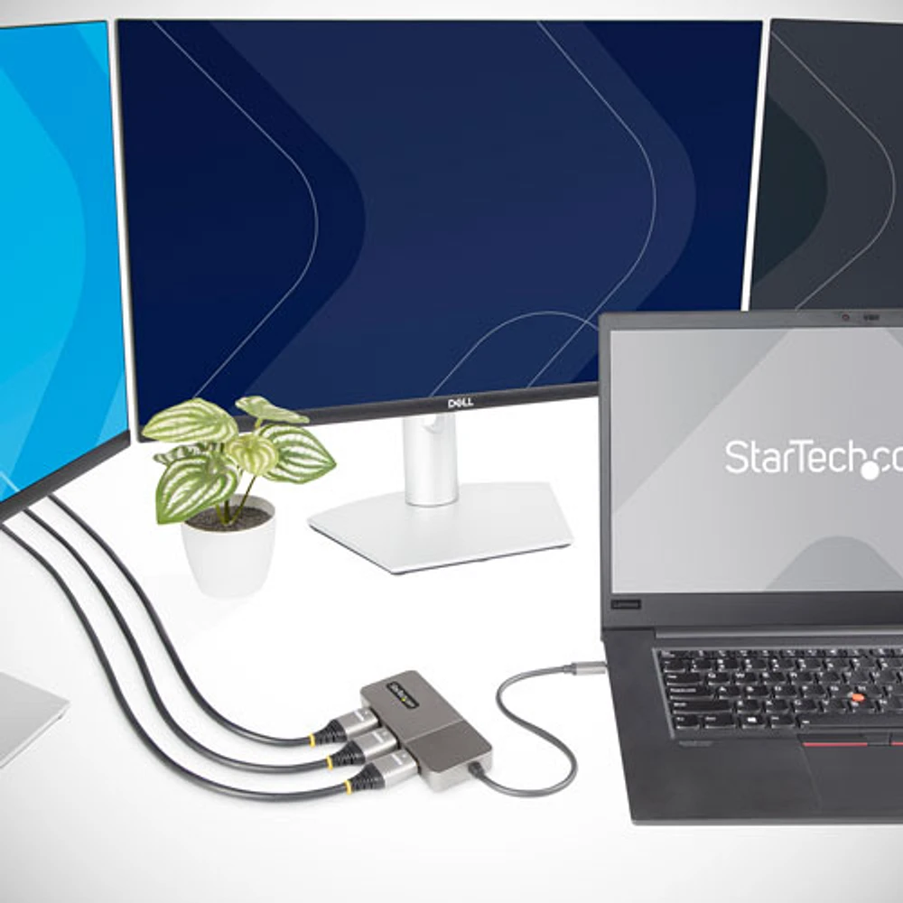 Adaptateur à 3 ports USB-C pour moniteurs multiples de StarTech (MST14CD123HD) - Gris cosmique