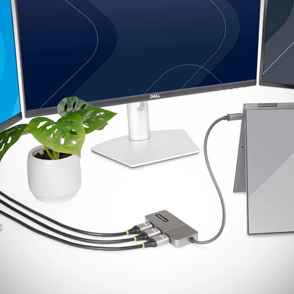 Adaptateur à 3 ports USB-C pour moniteurs multiples de StarTech (MST14CD123HD) - Gris cosmique