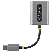 Adaptateur de casque d'écoute USB-C à 3,5 mm double de StarTech - Noir/Gris spatial