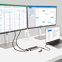 Adaptateur USB-C/USB-A à deux ports HDMI de StarTech avec intercommunication Power Delivery 100 W (109B-USBC-HDMI) - Gris