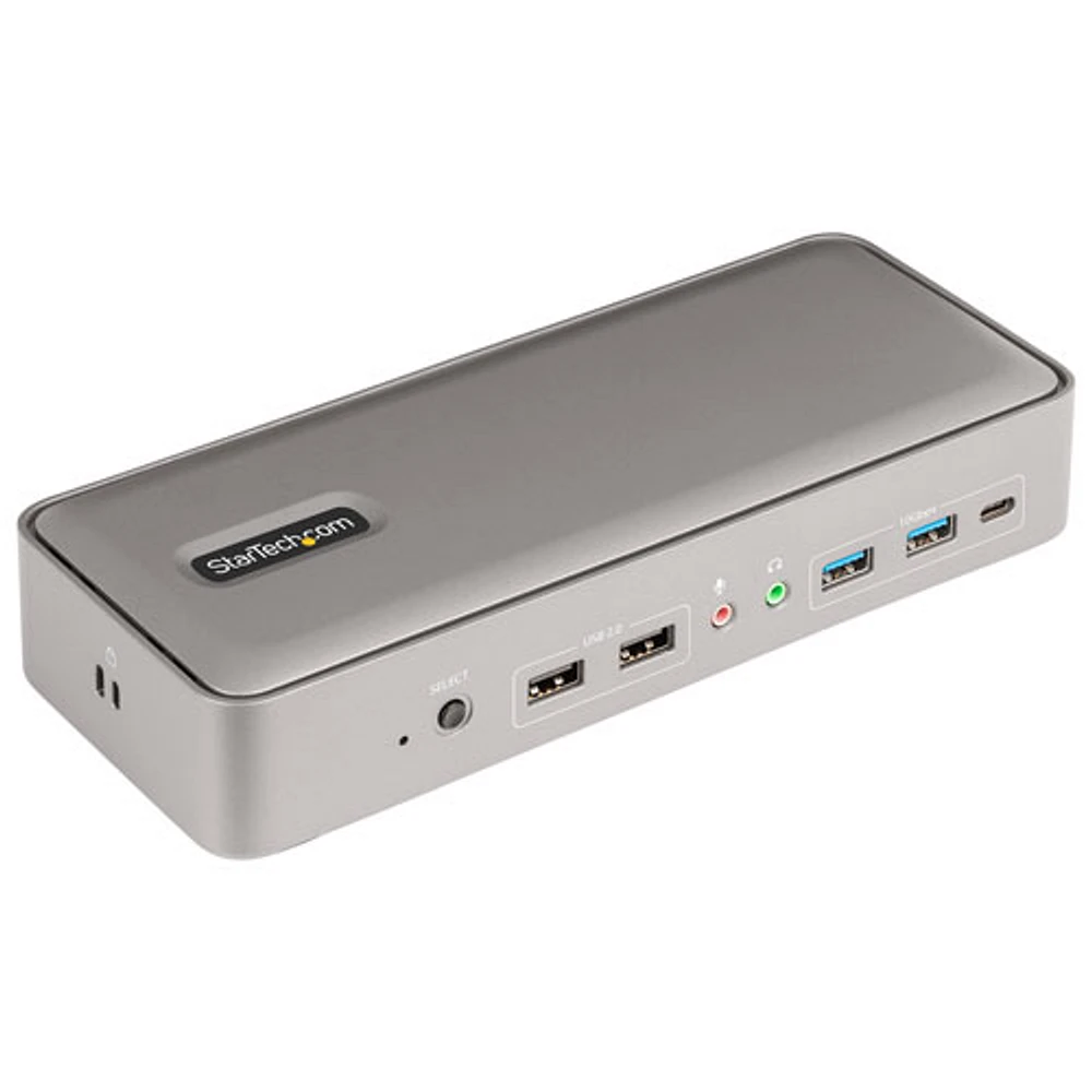 Station d'accueil KVM USB-C de StarTech pour deux portables - Gris cosmique