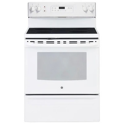 Open Box - GE 30" 5.0 Cu. Ft. Electric Range (JCB630DKWW) - White on White