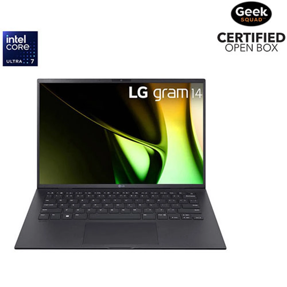 Boîte ouverte - Portable de 14 po Gram de LG - Noir volcanique (Core Ultra7 Evo d'Intel/SSD 512 Go/RAM 16 Go)