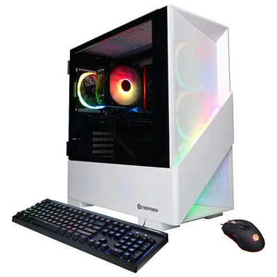 Ordinateur de jeu Gamer Master de CyberPowerPC - Blanc (Ryzen 7 9700X AMD/RAM 16 Go/SSD 2 To/RTX 4060Ti NVIDIA/Windows 11) - Anglais