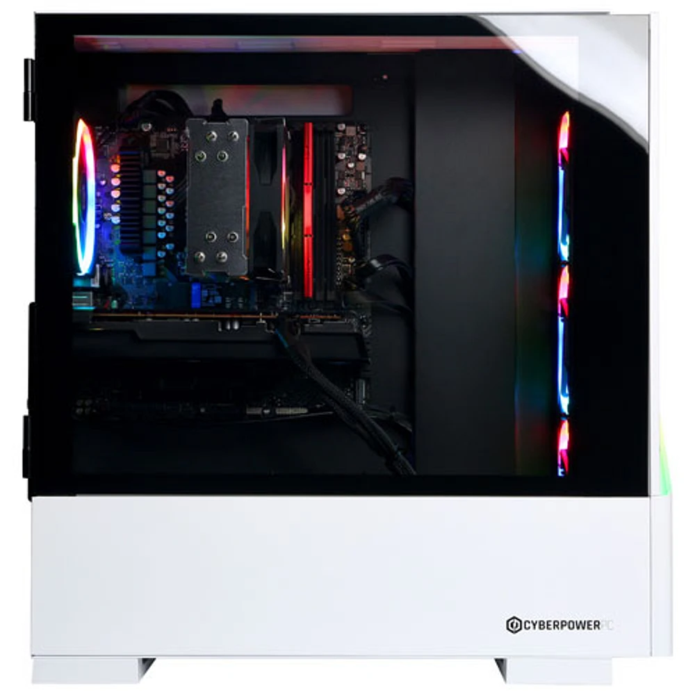 CyberPowerPC Gamer Master Gaming PC - White (AMD Ryzen 7 9700X/16GB RAM/2TB SSD/NVIDIA RTX 4060TI/Win11) - English