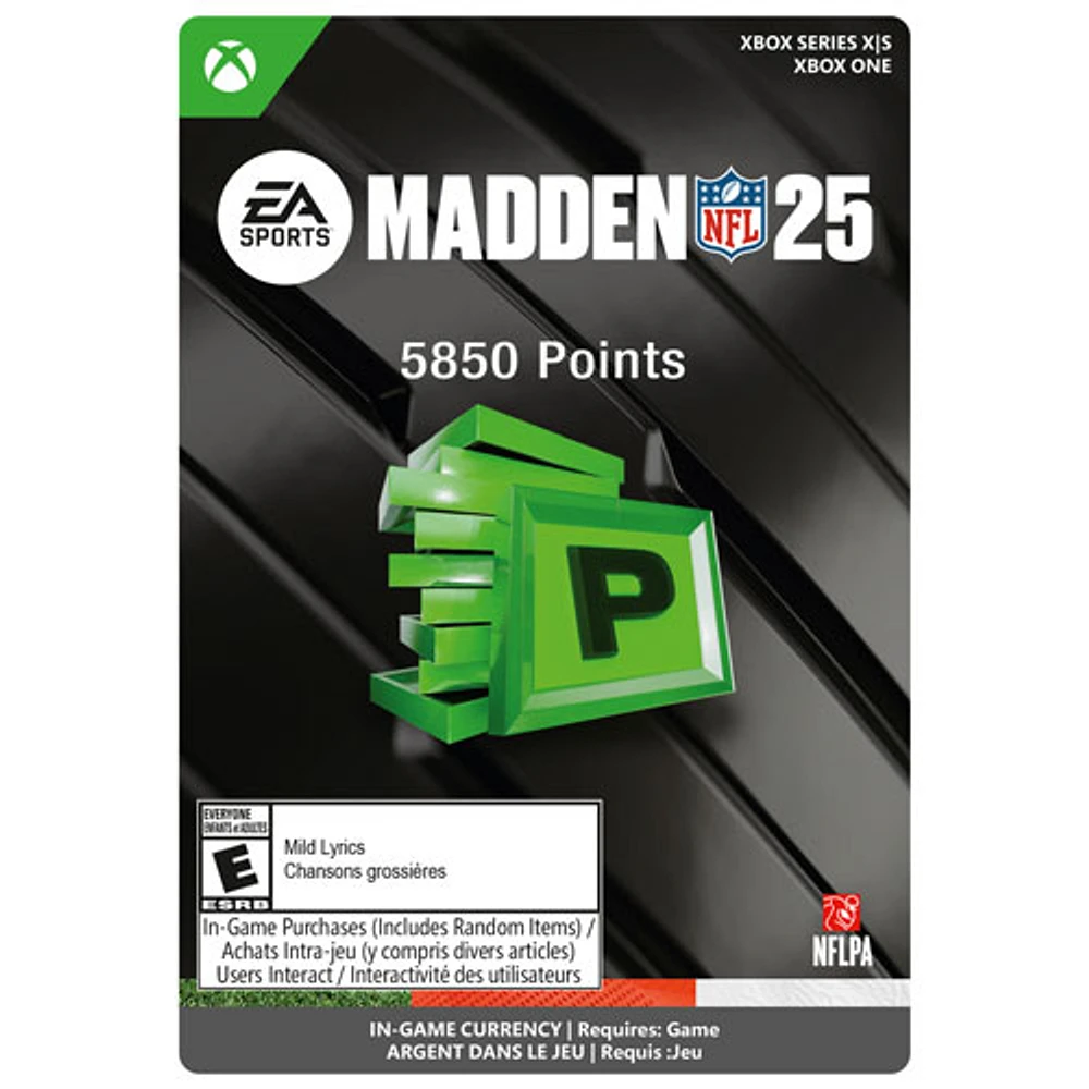 5850 points Madden pour Madden NFL 25 (Xbox Series X|S et Xbox One) - Téléchargement numérique