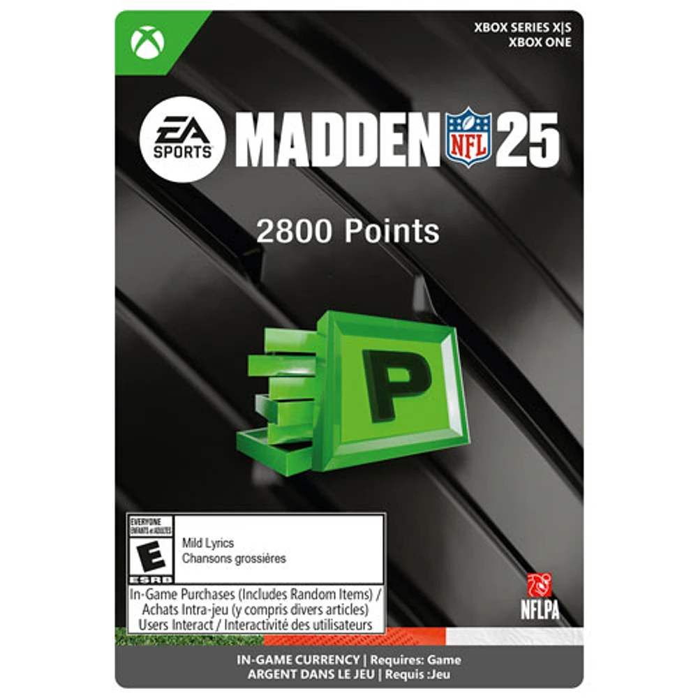 Madden NFL 25 : 2800 points (Xbox Series X|S / Xbox One) - Téléchargement numérique