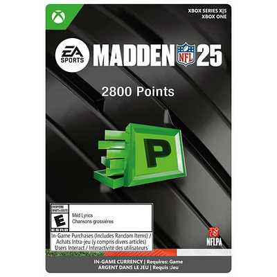 Madden NFL 25 : 2800 points (Xbox Series X|S / Xbox One) - Téléchargement numérique