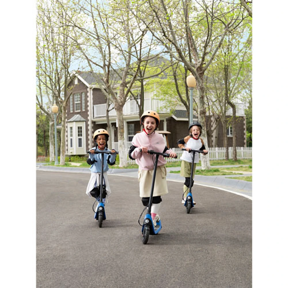 Trottinette électrique pour enfants Ninebot eKickScooter C2 Lite de Segway (moteur 120 W/portée 14 km/vitesse maximale 16 km/h) - Gris foncé/Bleu