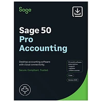 Sage 50 Pro Accounting 2025 (PC) - 1 User - 1 Year - Bilingual - Digital Download