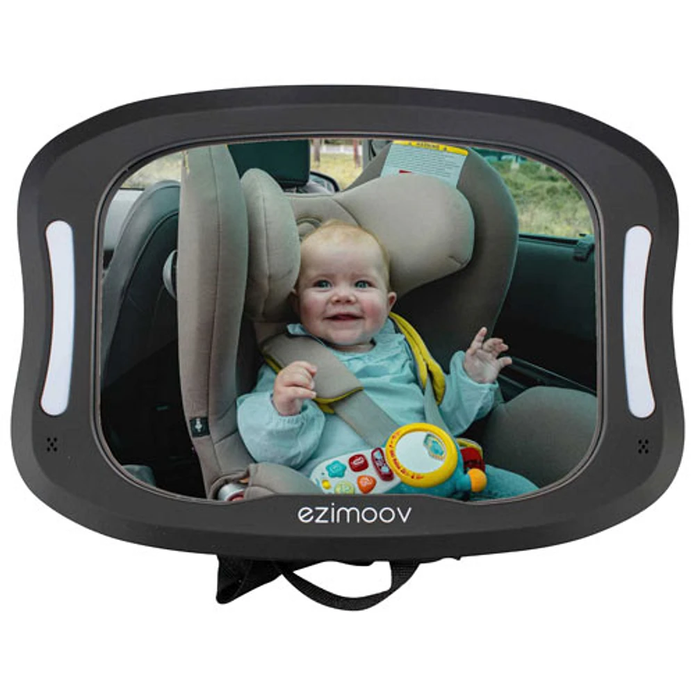 EZI LED Baby Car Seat Mirror - Black - Made from Recycled Plastic