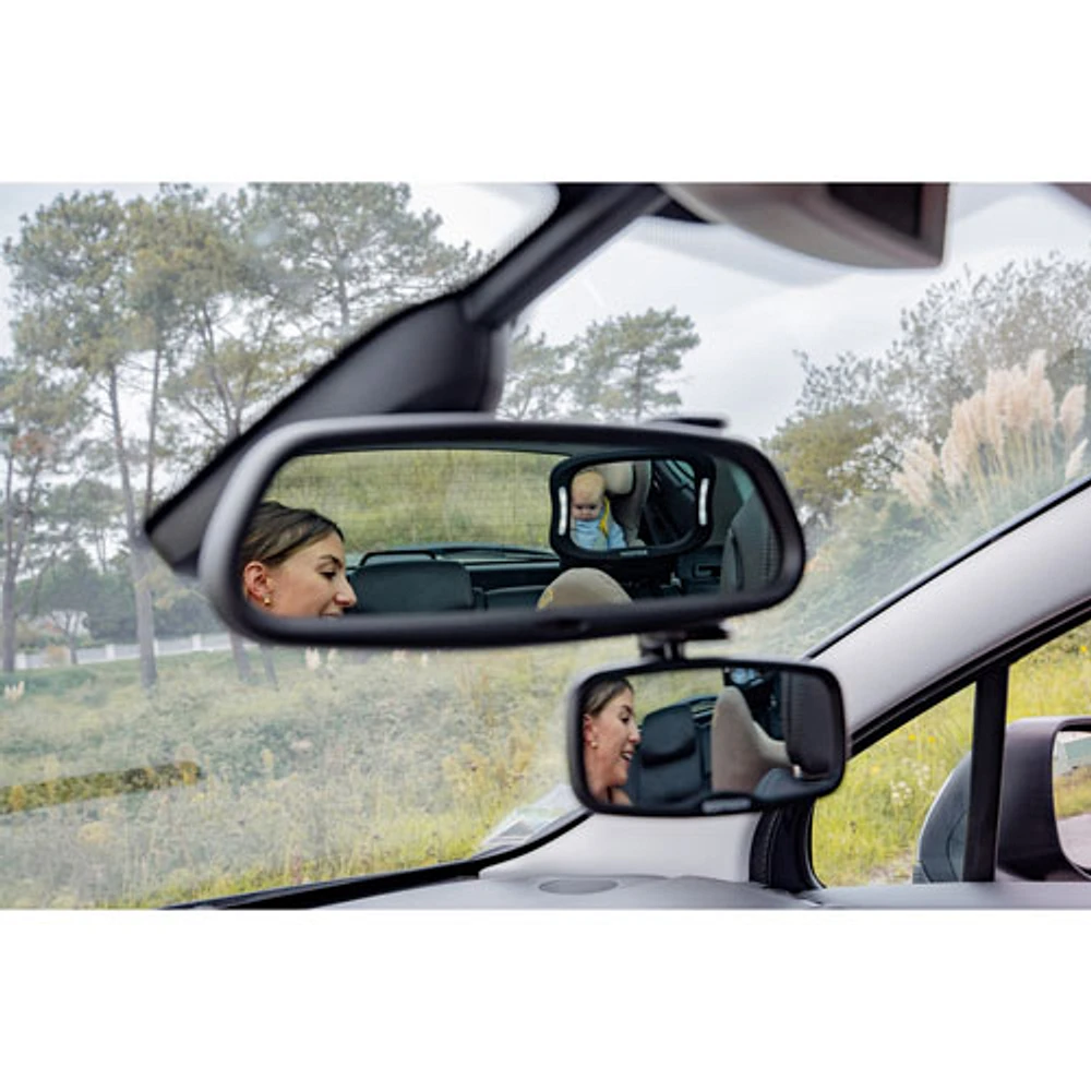 EZI LED Baby Car Seat Mirror - Black - Made from Recycled Plastic