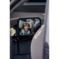 EZI LED Baby Car Seat Square Mirror - Black - Made from Recycled Plastic