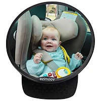 EZI LED Baby Car Seat Round Mirror - Black - Made from Recycled Plastic