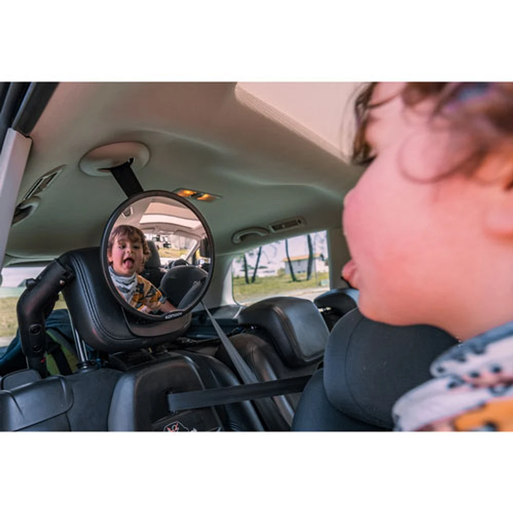 EZI LED Baby Car Seat Round Mirror - Black - Made from Recycled Plastic