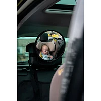 EZI LED Baby Car Seat Round Mirror - Black - Made from Recycled Plastic